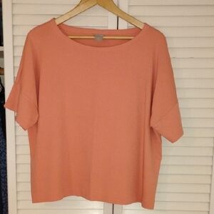 Chico's Relaxed Short-Sleeve Top in Coral